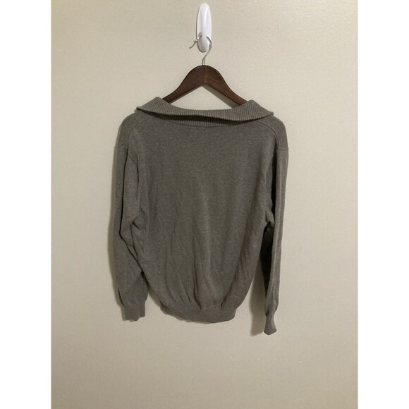 J Crew Sweater Mens Large 1/4 Zip  Grey Long Sleeve Pullover Casual Machine Wash - Picture 2 of 9